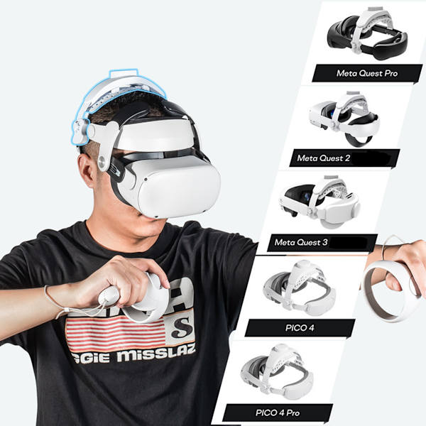 Justerbar hovedrem til VR-headset White White