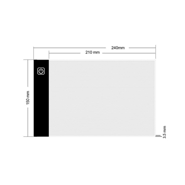 A5 Tracing Light Pad til Kunstner Tracing, dæmpbar Artcraft Lightbox