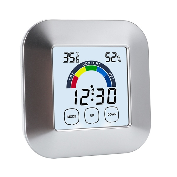 Digital termometer Hygrometer färgskärm Silver Silver