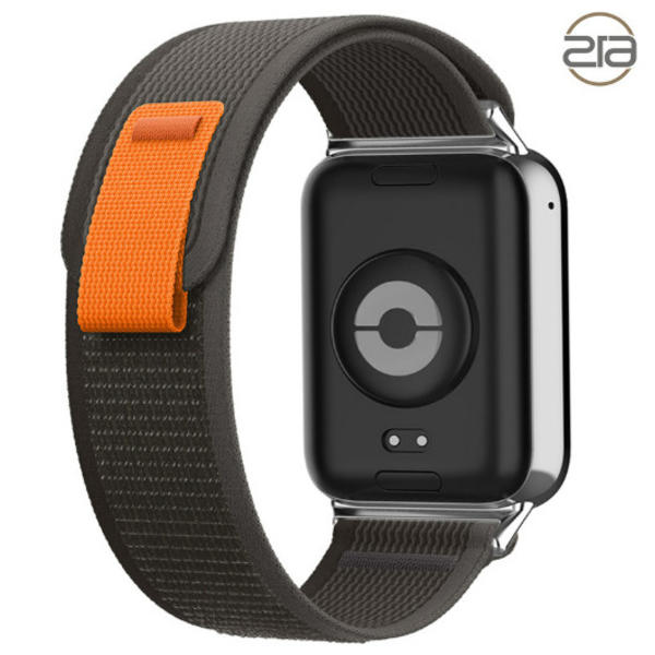 Redmi Watch 4 -kellon punottu nailonranneke Musta + vaaleanharmaa