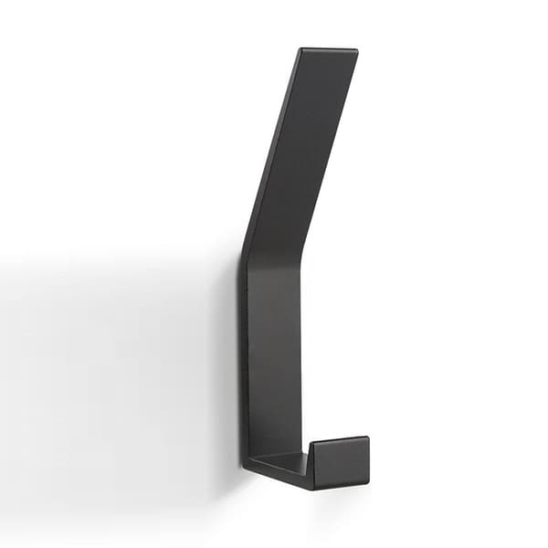 Väggmonterad klädkrok – Dubbelkrok (borrad installation) Black 8-pack Black