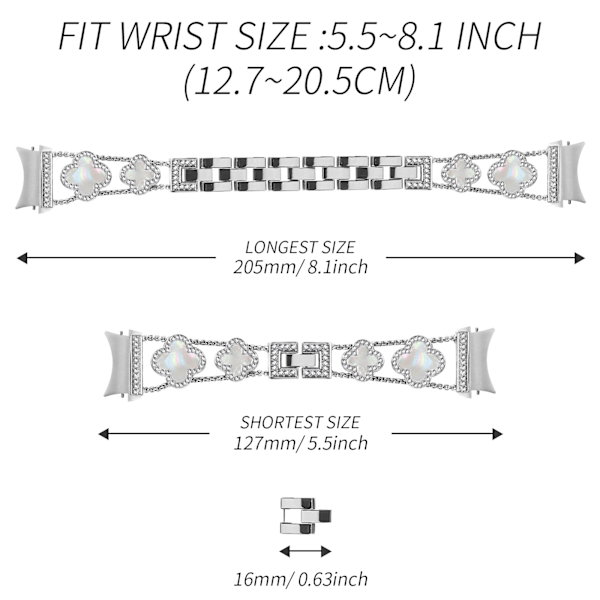 Urrem til Samsung Galaxy Watch 4/5/6 Silver Silver