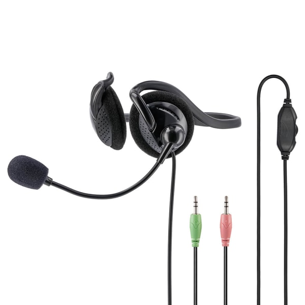 PC Office Headset NHS-P100 Stereo Nackband Svart