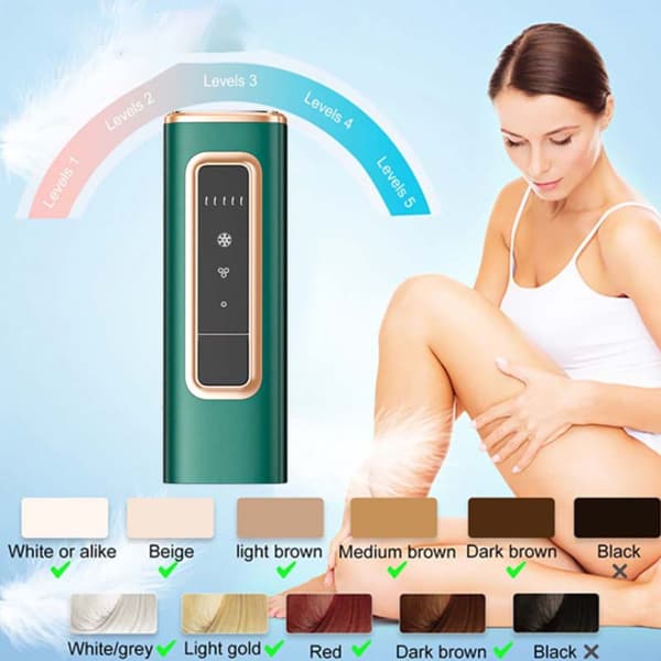 Kivuton Sapphire Ice-Cooling Laser -karvanpoistolaite - EU-pistoke DarkGreen DarkGreen