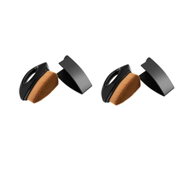 Iron Handle Foundation Brush Black - High Coverage Synthetic Fiber Makeup Brush