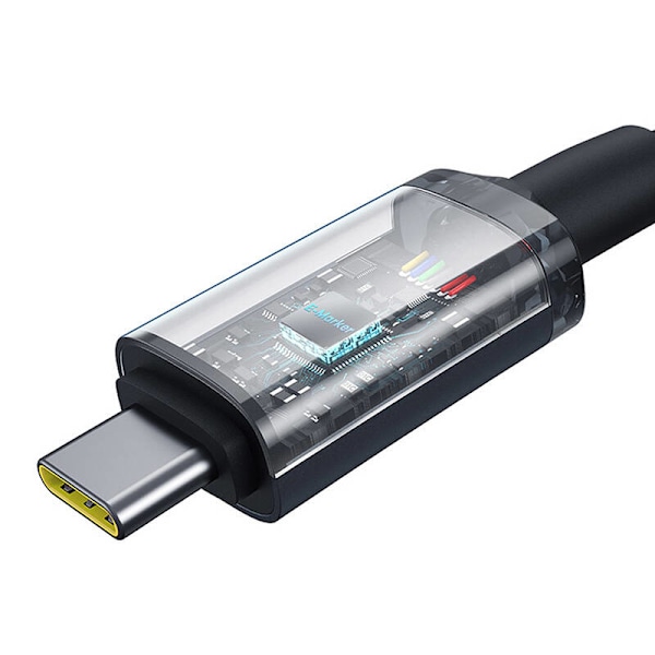Snabbladdningskabel Baseus Crystal Shine USB-C till USB-C 100W, 1,5m, 20Gb (svart)