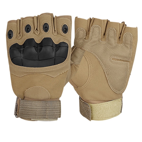 Tactical Soft Shell Utomhushandskar - Fingerlösa Brun M