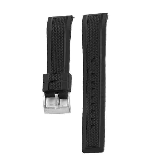 Silikone urrem til Huawei GT5/GT4/Watch4 Sort + Sølv 20 mm