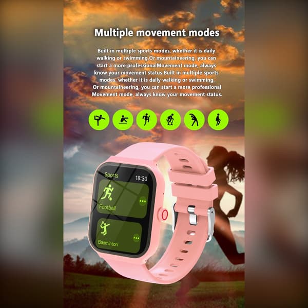 Multifunktionell Smartwatch med Bluetooth-samtal och Hälsoövervakning, kompatibelt med Android och iOS Pink Pink