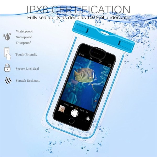 Vattentät mobilväska för smartphone - universal - blå  2-pack