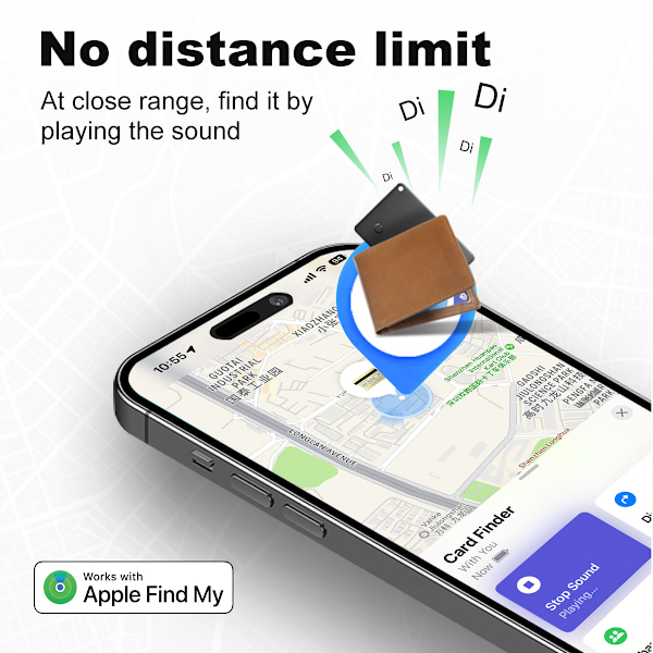 INF Svart Magnetisk Spårare för Apple Hitta-app