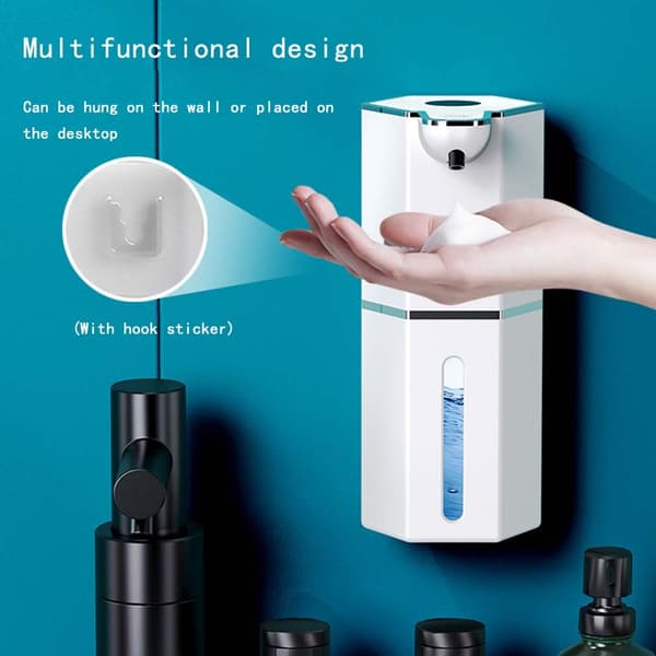 Automatisk sæbedispenser med skærm - Skumversion til køkken og badeværelse White White
