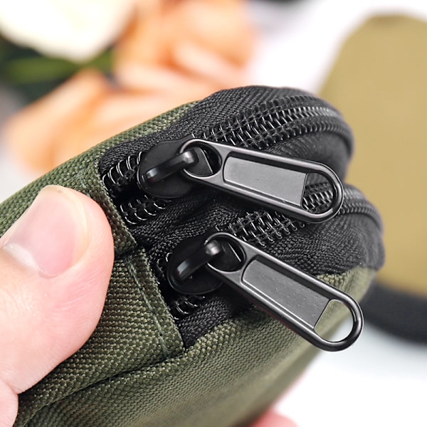 Canvas Bluetooth Hörlursfodral - Kompakt Kamouflagepåse Grön