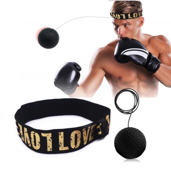 Pannbandsboxning - reflexboll med pannband - svart Svart M Svart M