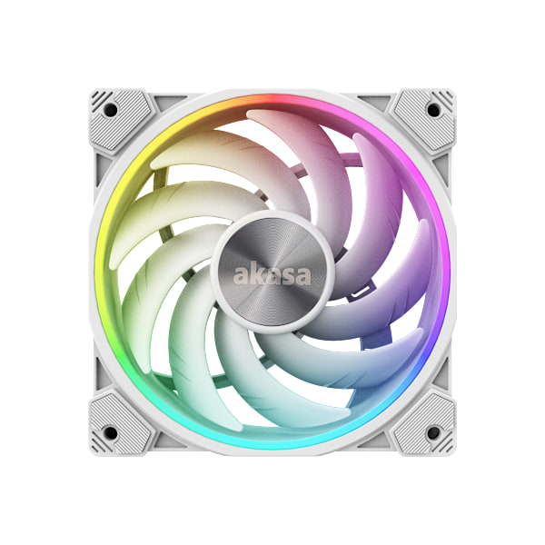 White LED Premium Cooling Fan with Addressable RGB - 120mm musta, Läpinäkyvä