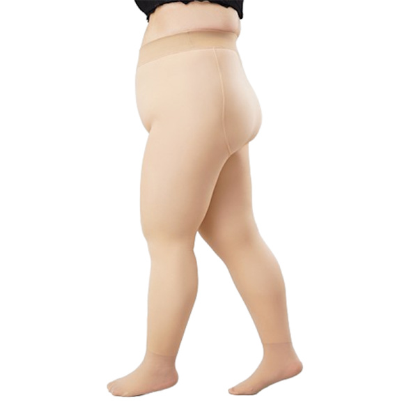 Plus-koon läpikuultavat sukkahousut, jalka (120-220kg), 200g fleecevuorattu, 10-20 ℃ iho