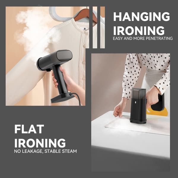 Dual-use Steam Iron Portable steamer, Black Black