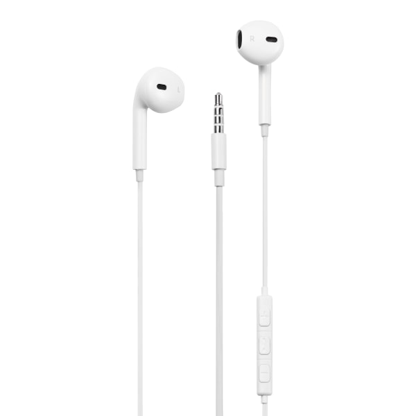 E100 Semi-in-ear headset, answer button, 3.5mm, mic, white