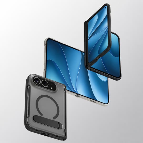 Vikbart magnetiskt mobilskal med roterbart ställ, kompatibelt med iPhone Duo Black Black