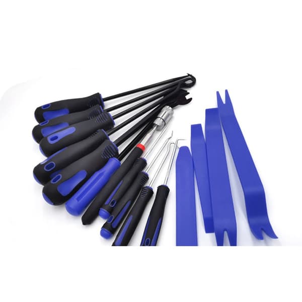 15-osainen koukku- ja piikkisarja - Auton tiivisteen irrotustyökalusarja Blue+Black Blue+Black