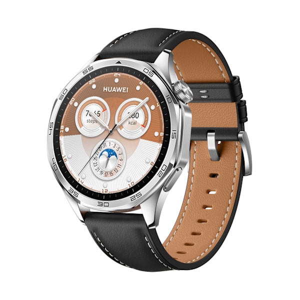 Klockarmband i Äkta Läder för Huawei GT5 22mm Svart