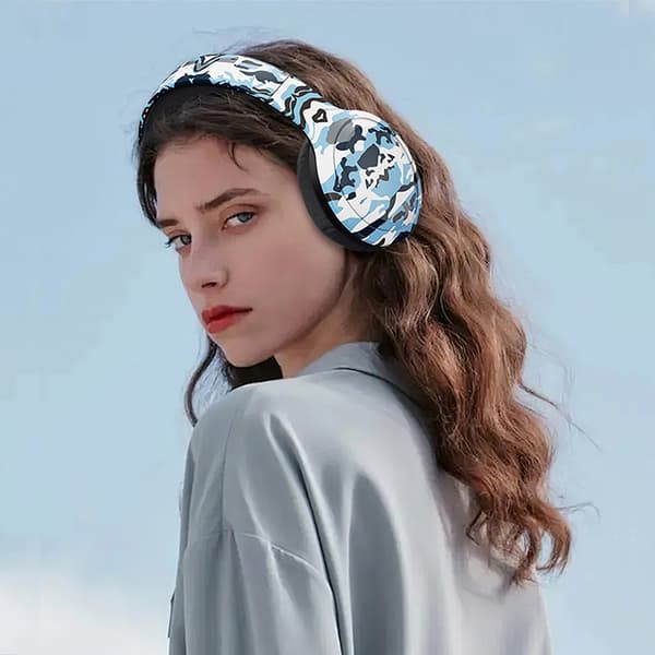 Navy Blue Bluetooth Headphones DR-04: Trådløs og stilfuld