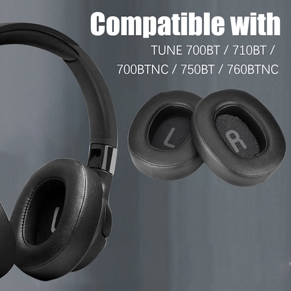 INF 1 par ørepuder til JBL TUNE 700BT/710BT/700BTNC/750BT/760BTNC Sort