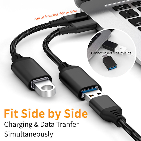 USB-C till USB 3.0 Adapterkabel 5Gbps Black Black