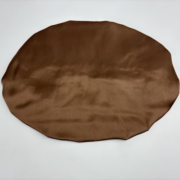 100 % Mulberry Silk Sleep Cap naisille, Pehmeä päähuivi nukkumiseen kahvia XL