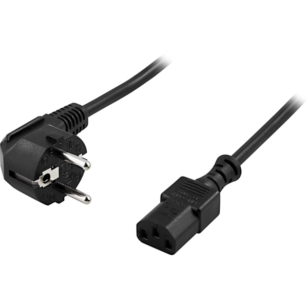 Device cable, PC wall, angled CEE 7/7 - straight IEC C13, 3m