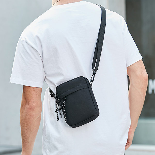 Crossbody telefontaske til mænd - let og stilfuld Sort