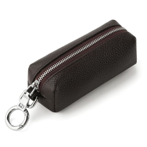 Läder midja nyckelhållare - Business Key Organizer med stor kapacitet Brun