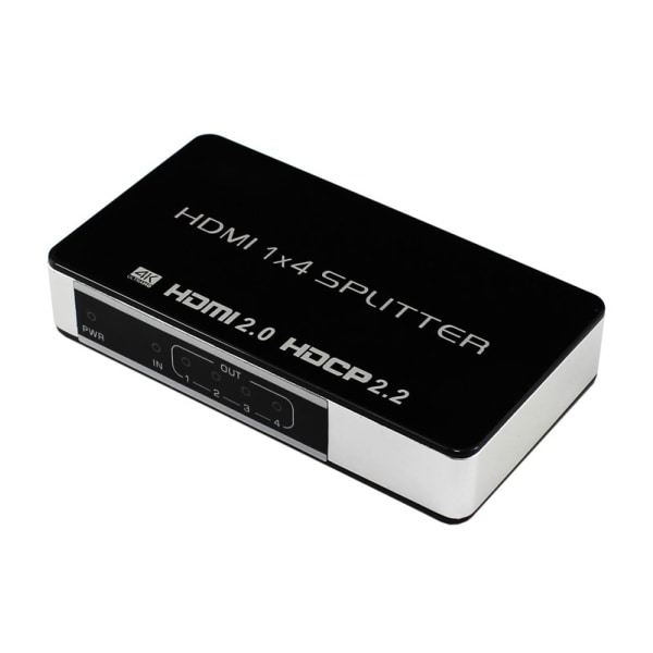 INF 1 x 4 HDMI splitter UltraHD 4K@60Hz understøtter 3D HDMI V2.0 HDCP 2.2 18 Gbps