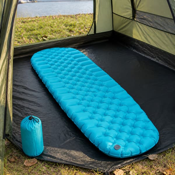Uppblåsbart campingunderlag i nylon TPU, 193 x 56 x 7 cm Blue Blue