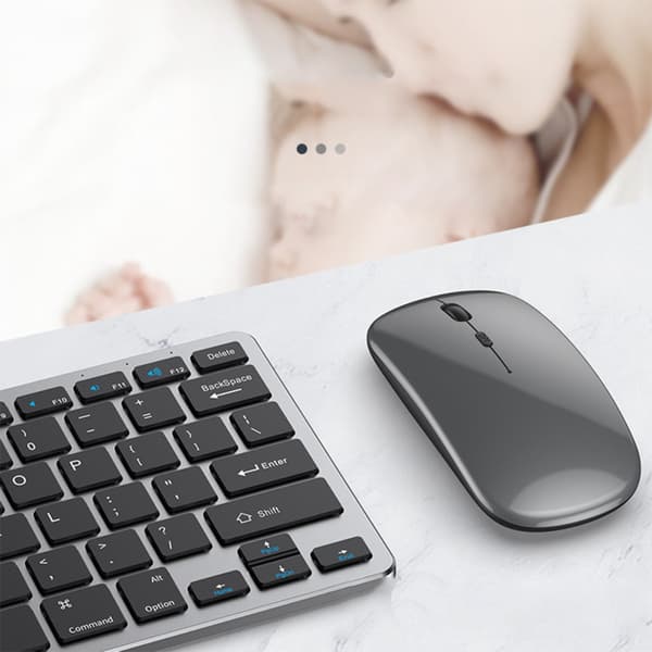 3-mode genopladeligt tastatur og mus sæt – fleksibel forbindelse til kontor og hjem, scissor-switch, kompatibel med Windows/Mac/iOS/Android