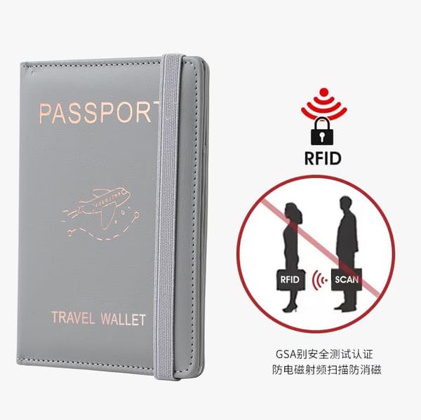 RFID-estopassipidike ja matkalompakko Grey Grey