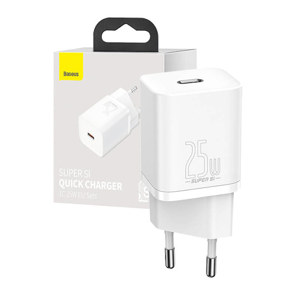 Väggladdare Baseus Super Si Quick Charger 1C 25W (vit)