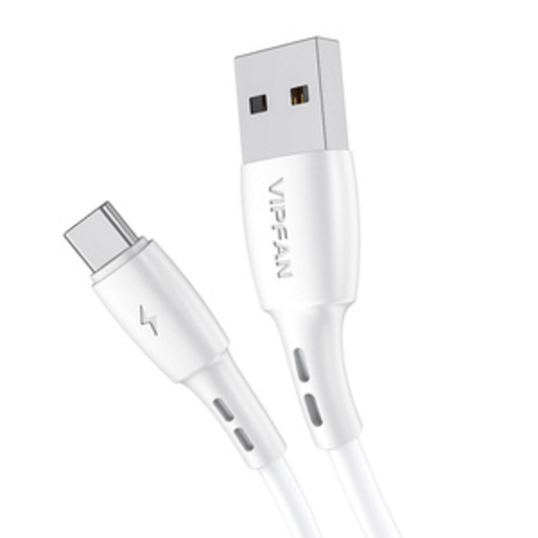 USB till USB-C-kabel VFAN Racing X05, 3A, 2m (vit)