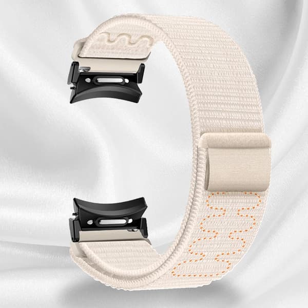 Stjernelys Beige Nylon Urrem til Samsung Watch 6/5/4