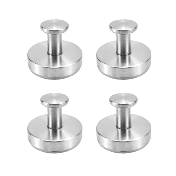 Väggkrokar med sugpropp, 4-pack Silver Silver