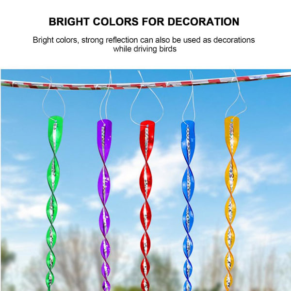 Reflekterande spiraler / fågelskrämmor 10-pack Flerfärgad 30 cm
