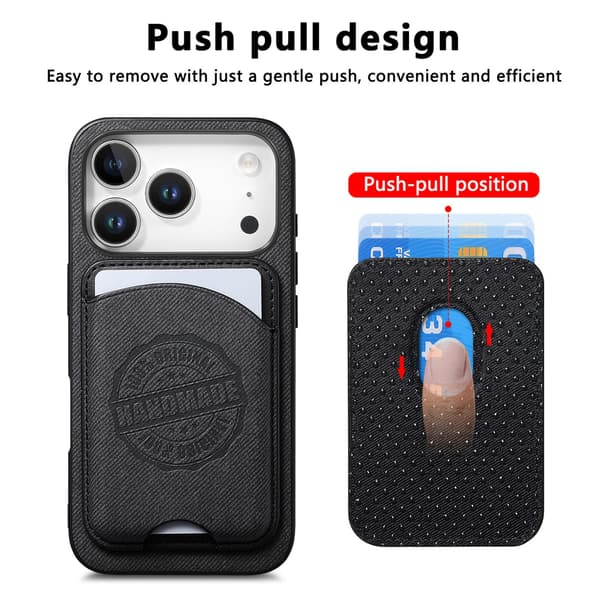 Sort PU Læder Magnetisk Wallet Case Kompatibel med iPhone 17 Pro