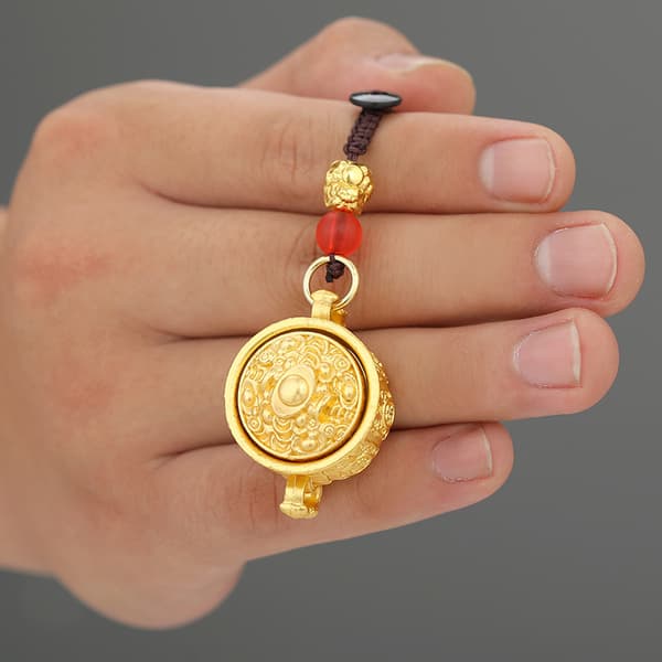 Lyckobringande nyckelring med kinesisk zodiakens förmögenhetskruka och Pixiu-amulett Model 2
