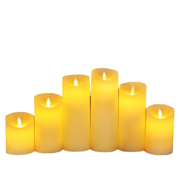LED-stearinljus, flamfri flimrande med fjärrkontroll M