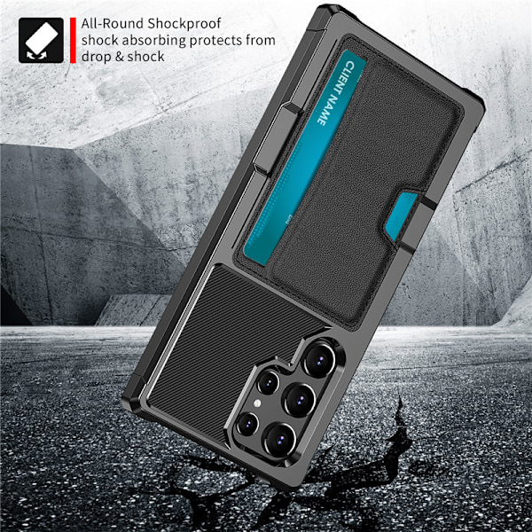 Beskyttende Samsung S9 Plus telefoncover med kortholder