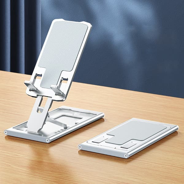 Telefon och surfplatta Fällbart ställ Justerbar bordshållare Silver Silver