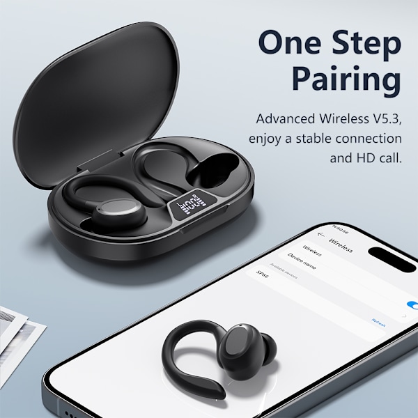 SP66 Svarta Bluetooth-hörlurar: Trådlös ljudfrihet