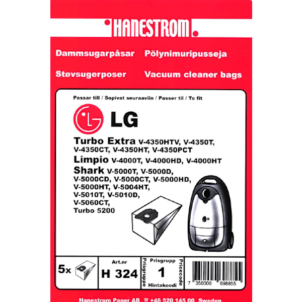 Dammsugarpåsar LG SHARK V-5000T      5P
