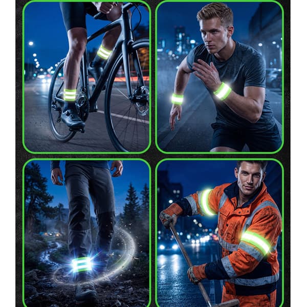 Reflekterende elastiske buksebenstropper til cykling, natkørsel og pendling - anti-snag pant cuff-stropper, høj-elastisk polyester, kompakt 33cmx4cmx0