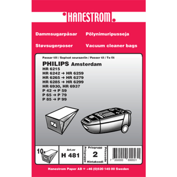 Dammsugarpåsar PHILIPS AMSTERDAM